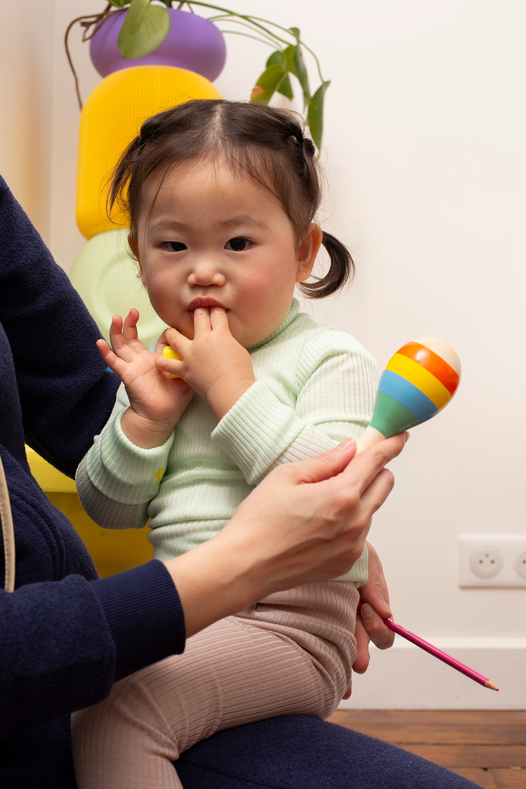 Wolle & Seide Rollkragenshirt – Lime