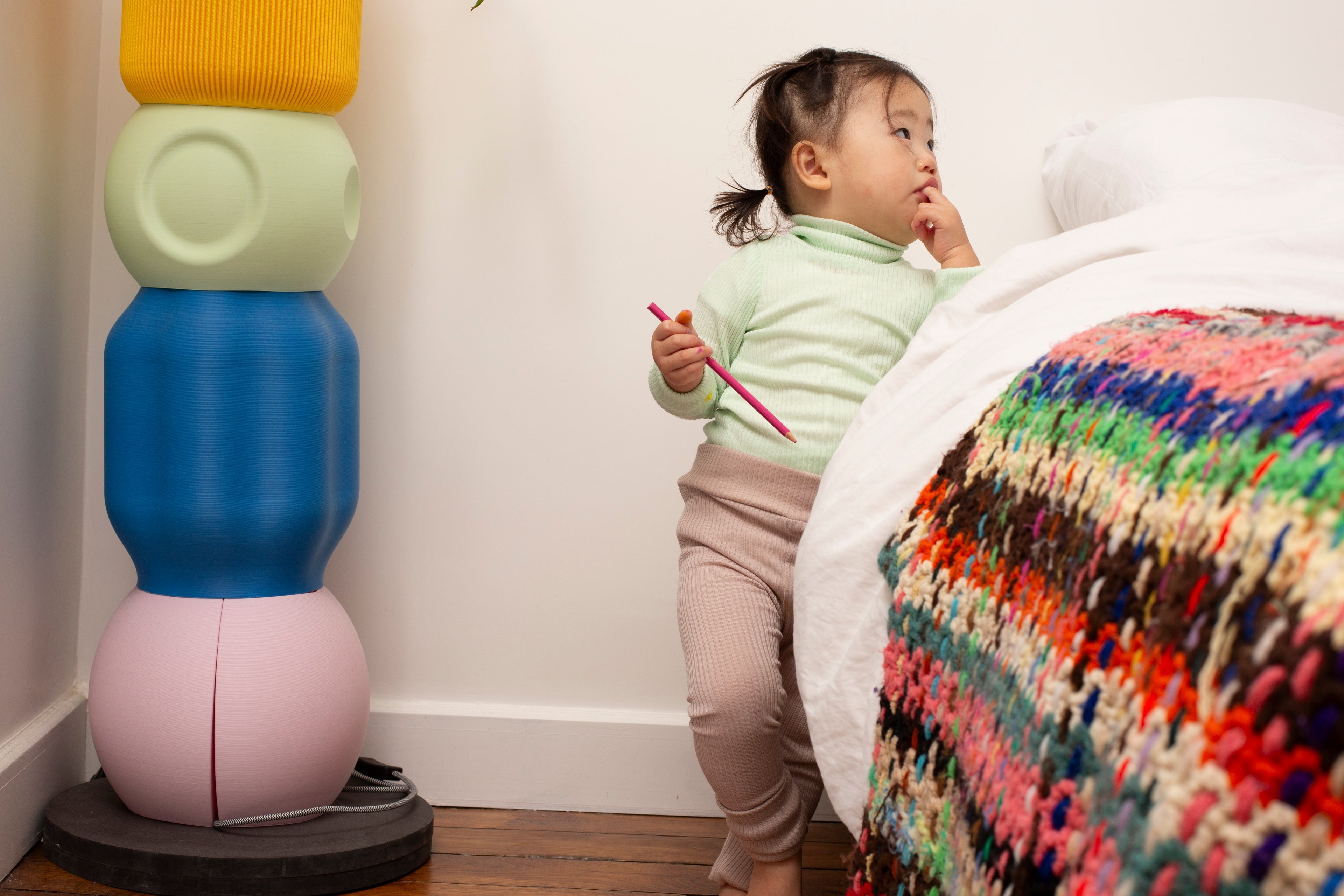 Wolle & Seide Rollkragenshirt – Lime