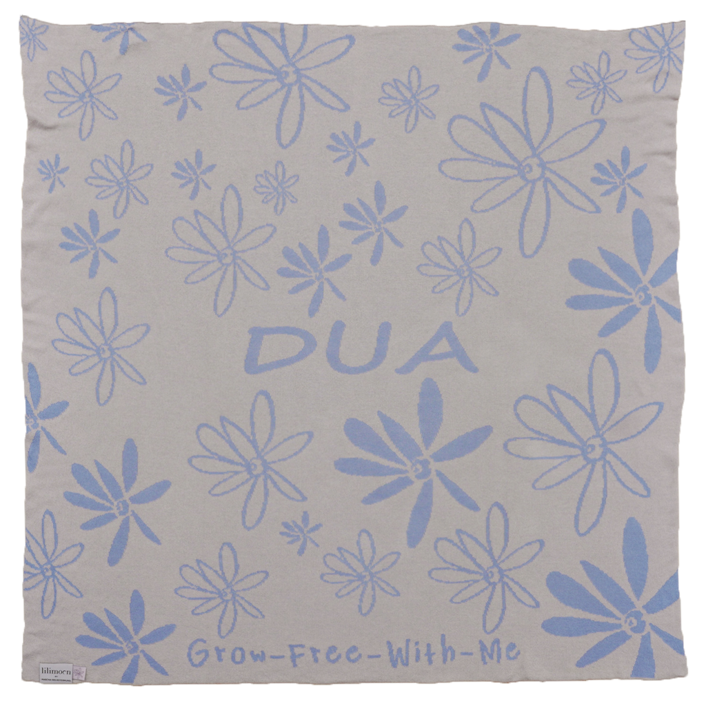 KALUMI x LILIMOON - Personalisierte Babydecke - Hellblau/Creme