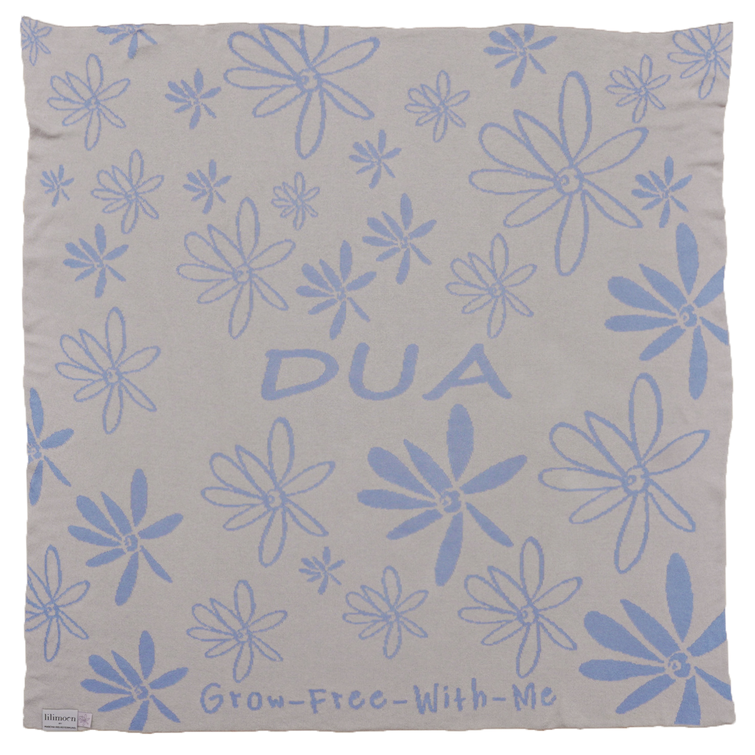 KALUMI x LILIMOON - Personalisierte Babydecke - Hellblau/Creme