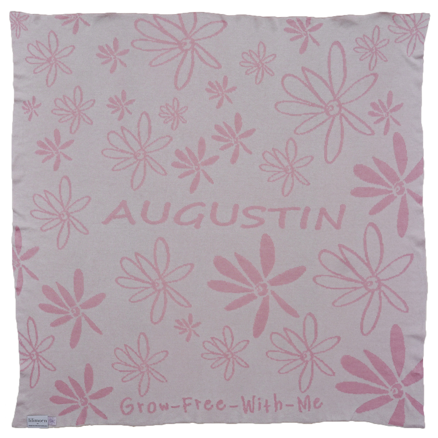 KALUMI x LILIMOON - Personalisierte Babydecke - Rosa/Creme