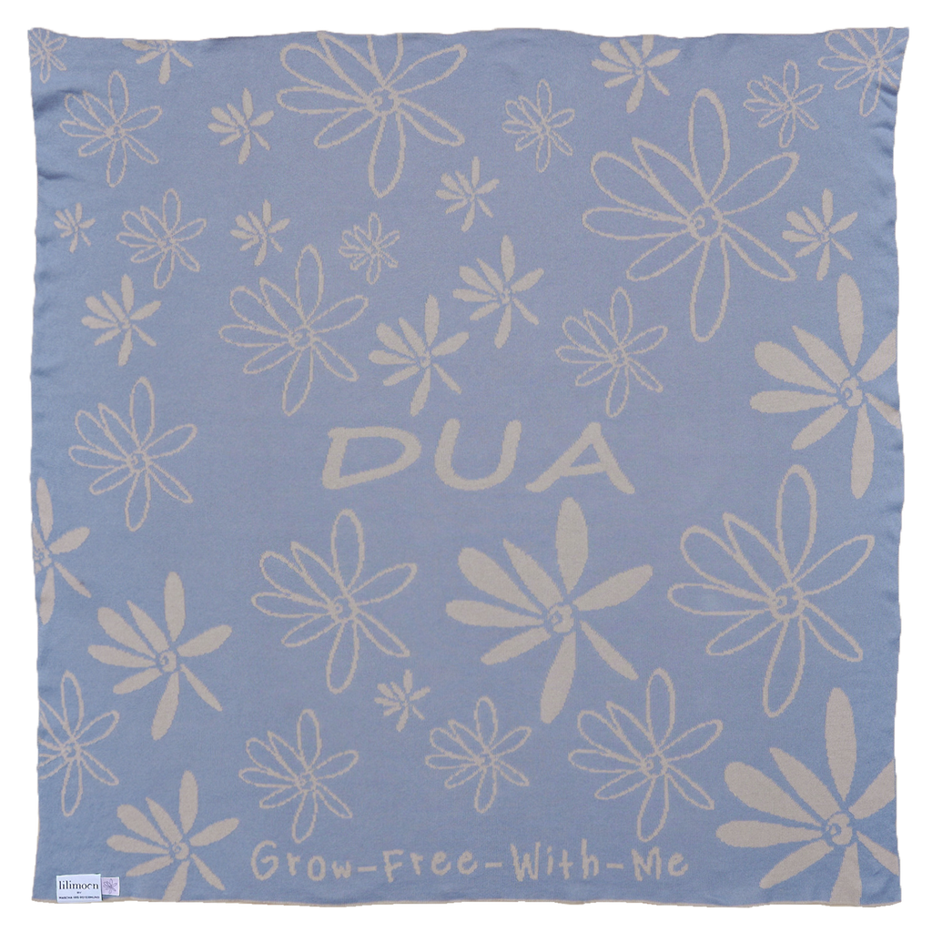KALUMI x LILIMOON - Personalisierte Babydecke - Hellblau/Creme