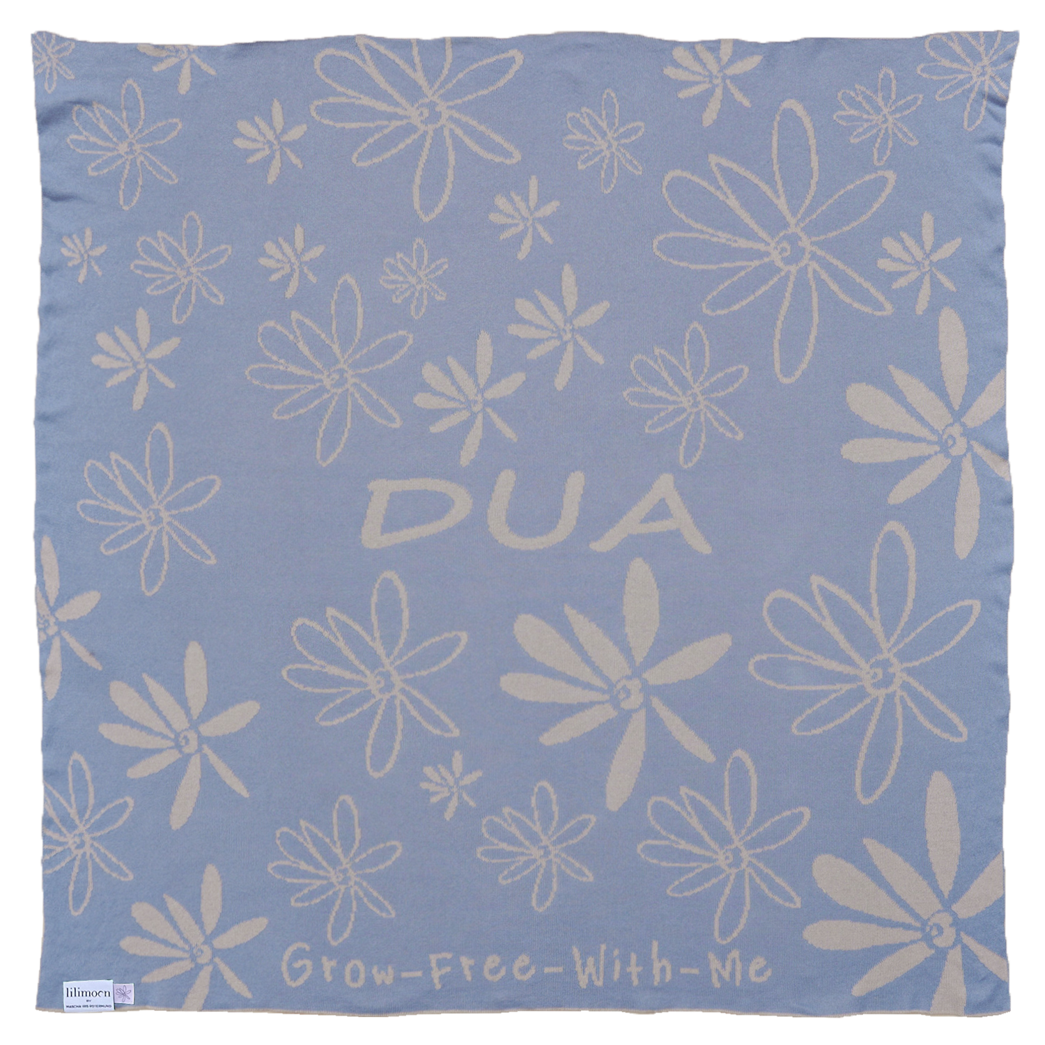 KALUMI x LILIMOON - Personalisierte Babydecke - Hellblau/Creme