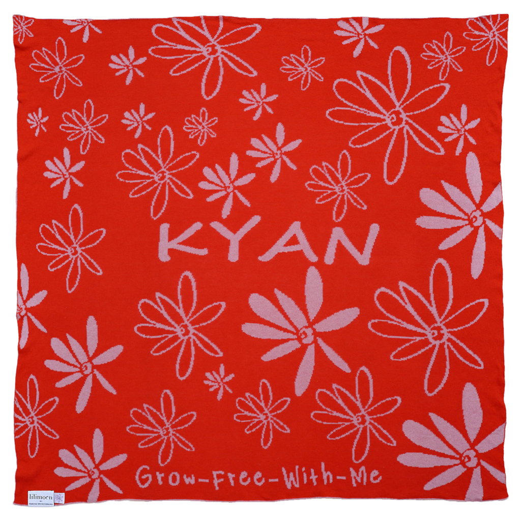 KALUMI x LILIMOON - Personalisierte Babydecke - Rosa/Rot