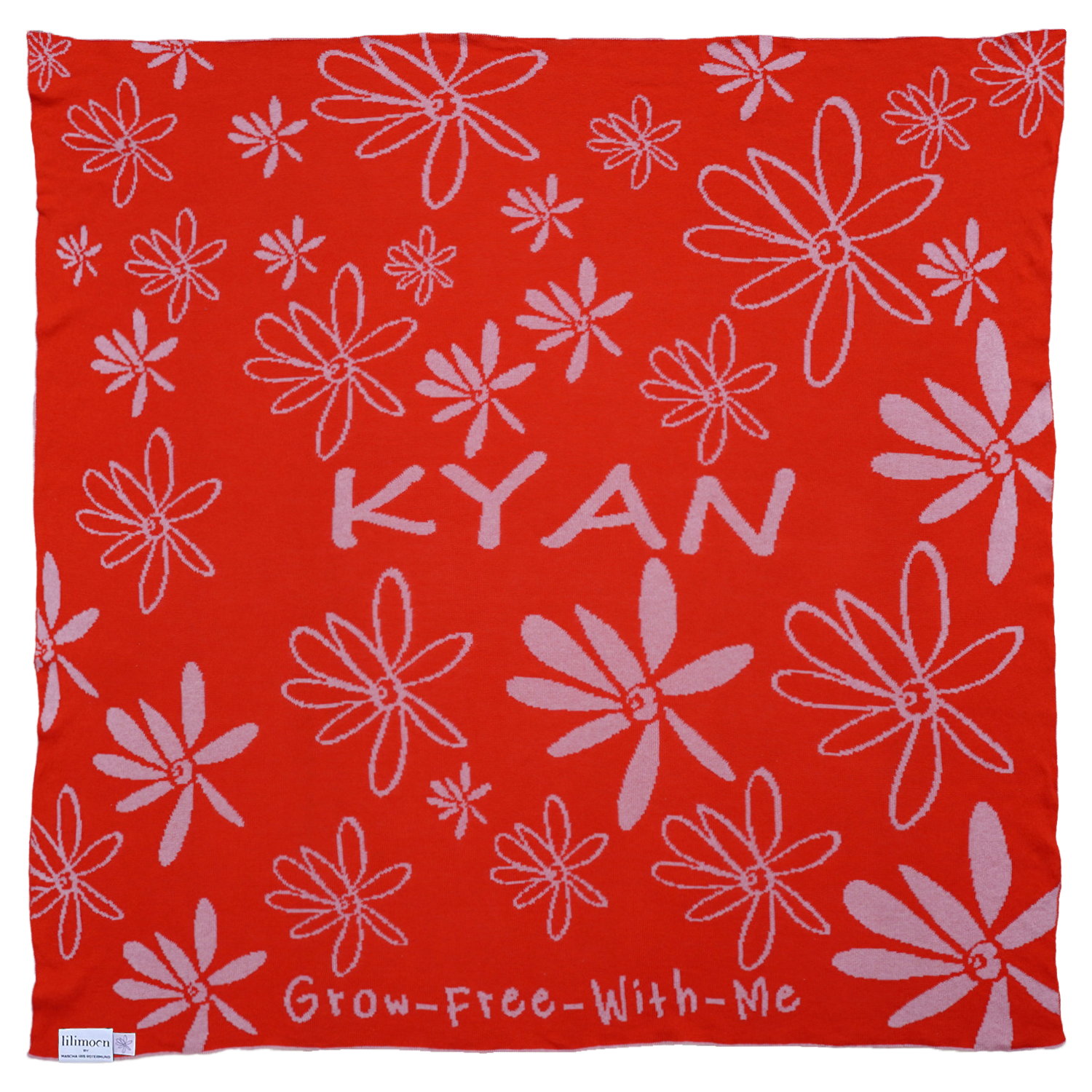 KALUMI x LILIMOON - Personalisierte Babydecke - Rosa/Rot