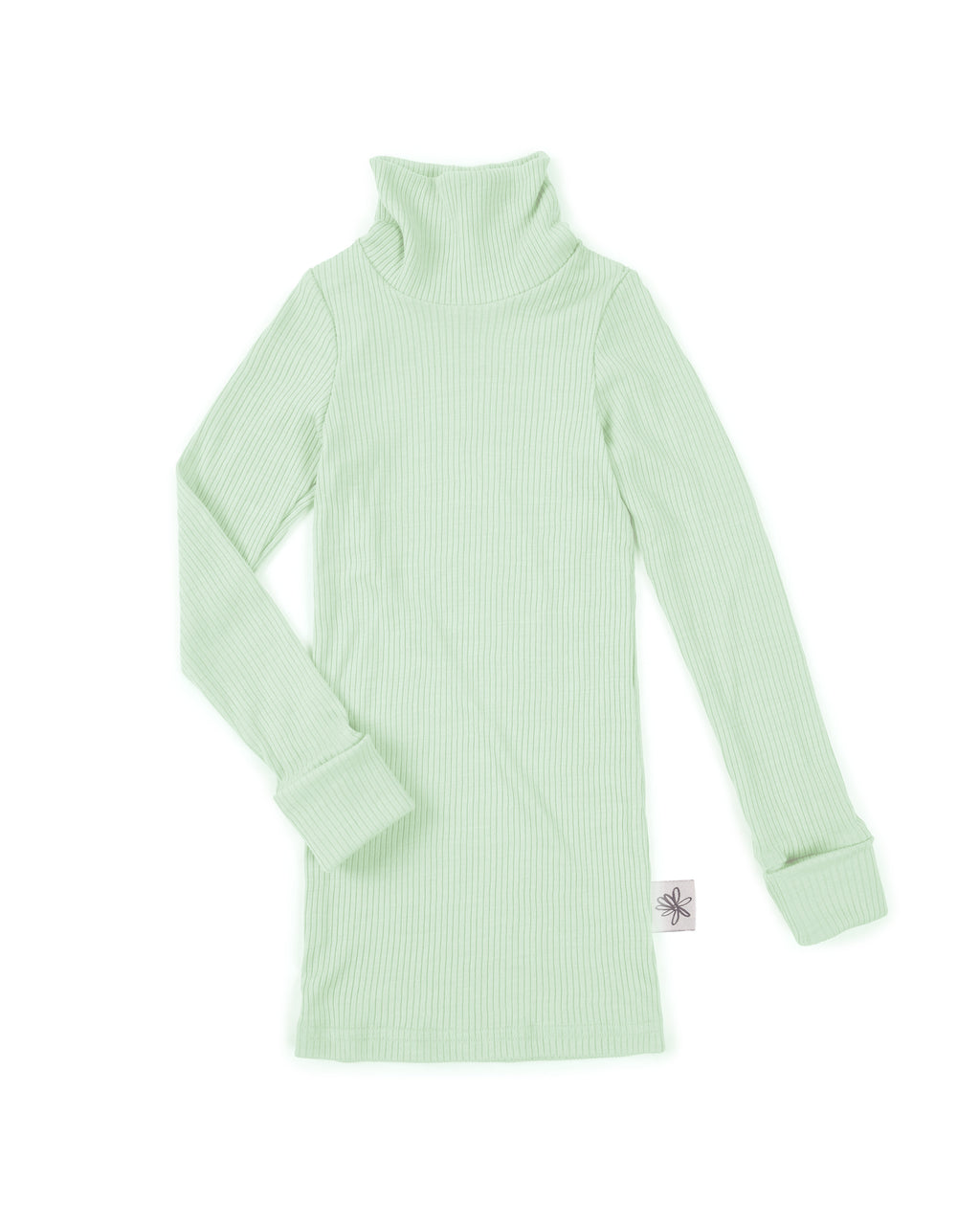 Wolle & Seide Rollkragenshirt – Lime