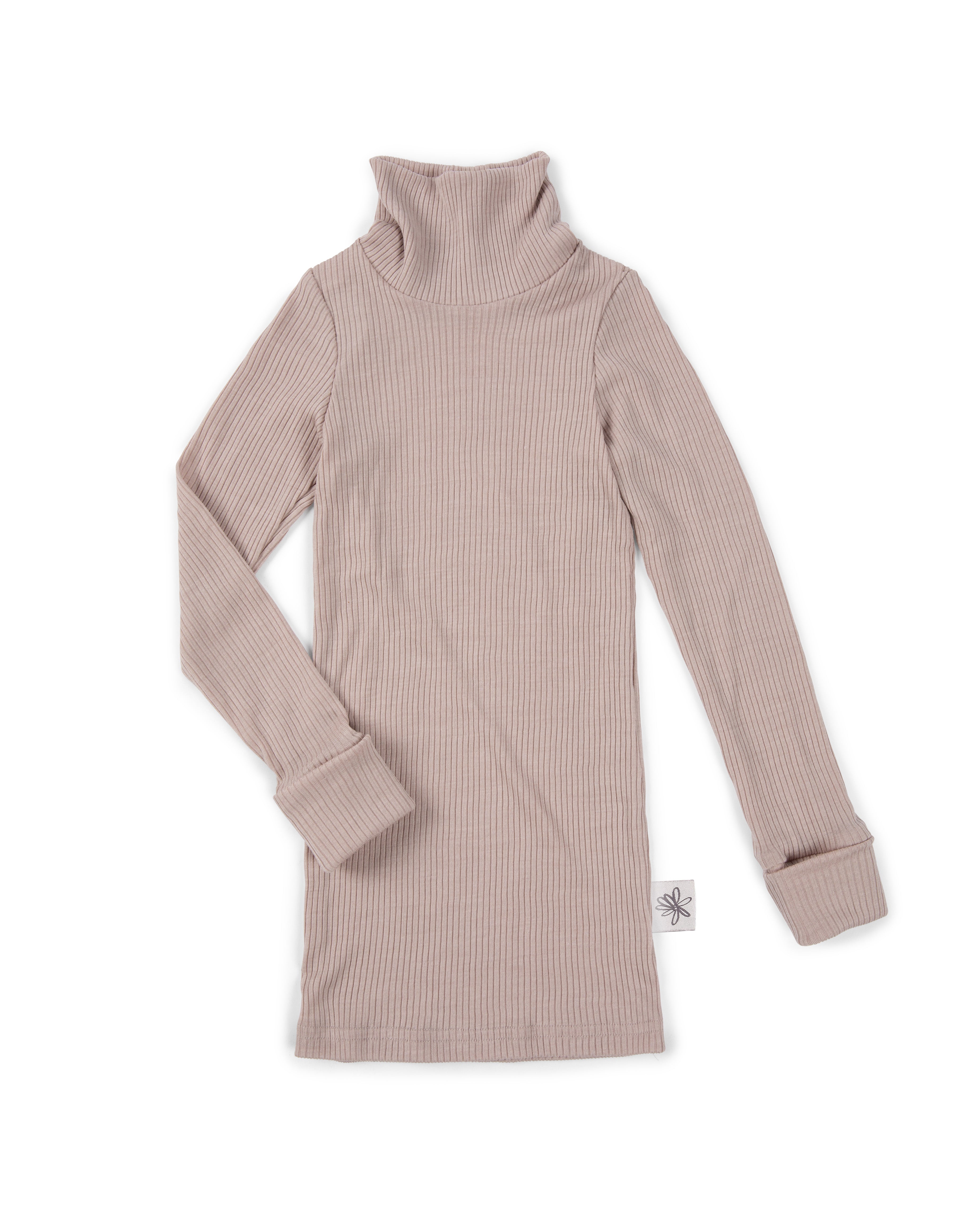 Wolle & Seide Rollkragenshirt – Toffee