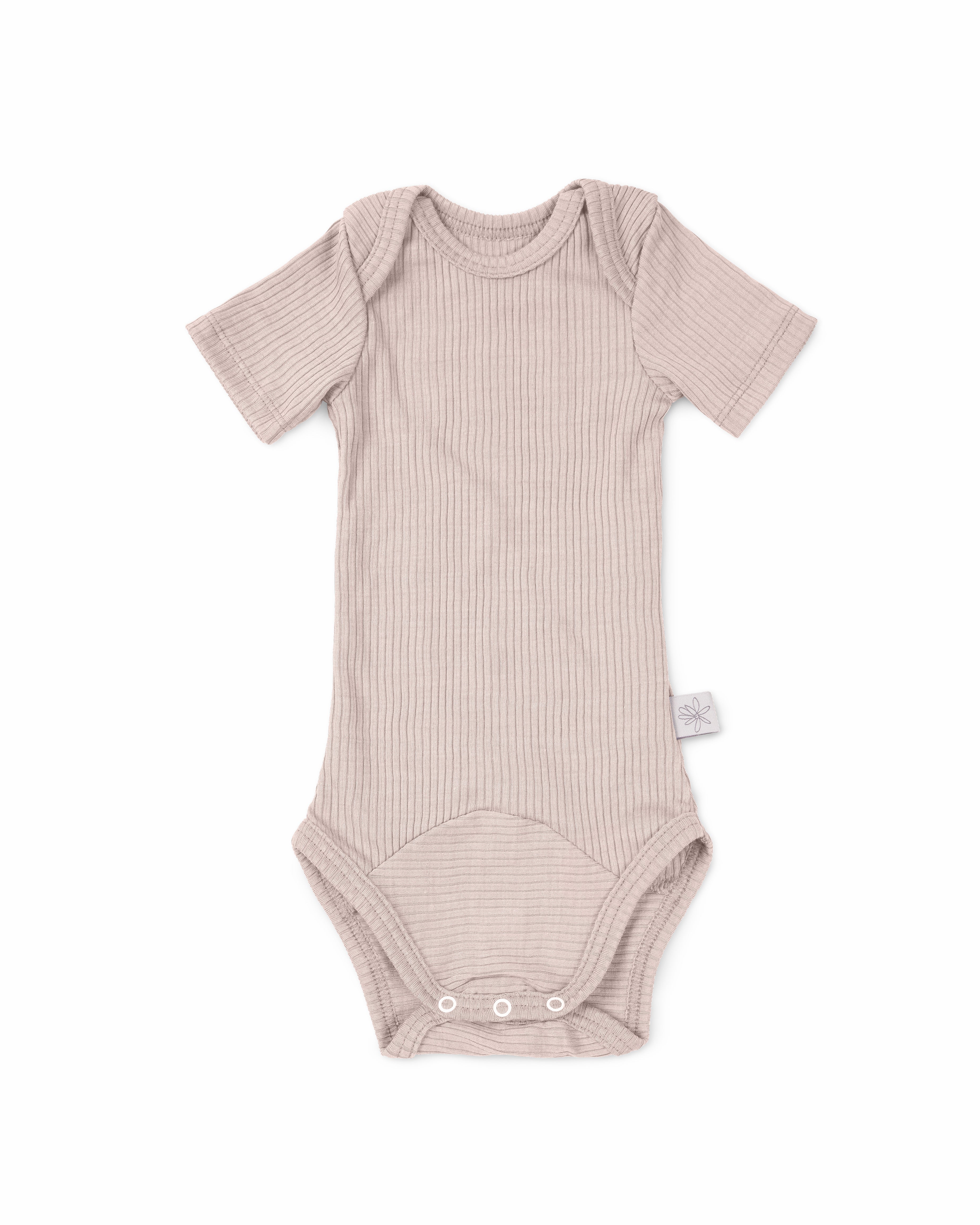 Wolle & Seide Kurzarmbody – Toffee