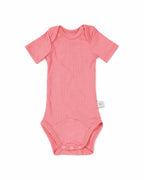 Wolle & Seide Kurzarmbody – Pink-A-Boo