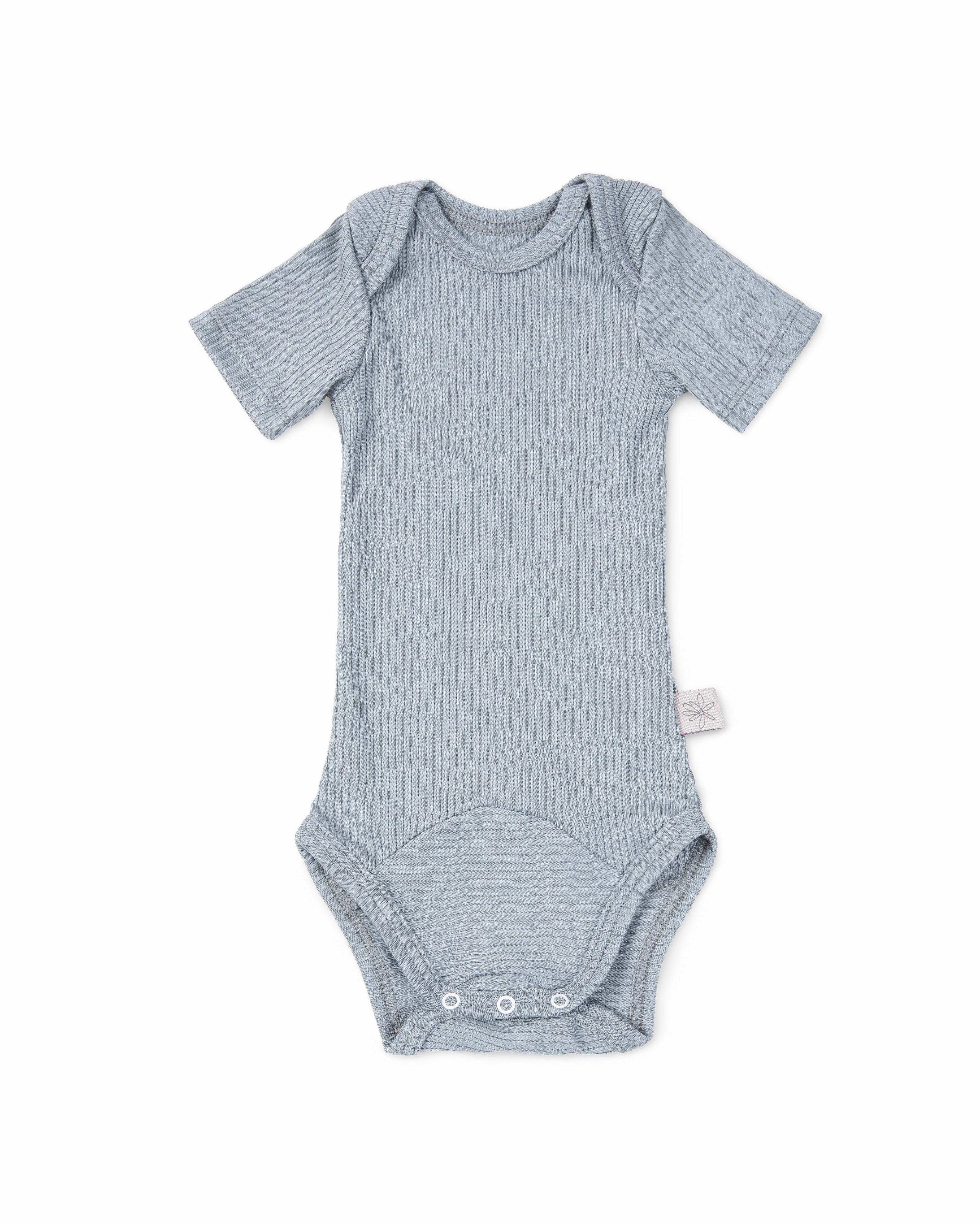 Wolle & Seide Kurzarmbody - Clay