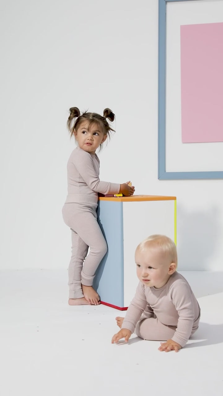 Wolle & Seide Kurzarmbody – Toffee